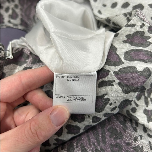 Santorelli Linen Blend Animal Print Sheath Pencil Dress Vacation Size 6 - Picture 8 of 12